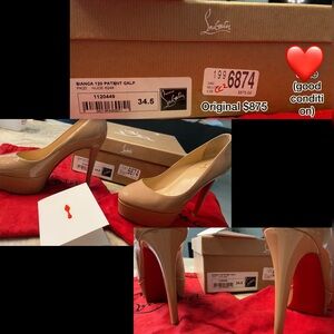 Red bottom - Nude heels size 34.5 ( 4.5 US)